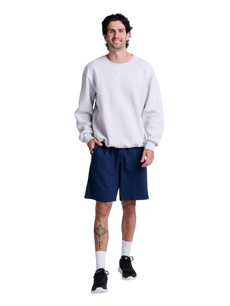 Russell Athletic Men's Cotton Shorts 8" Inseam Relaxed Fit Navy | Classic Athletic Staple - view 2