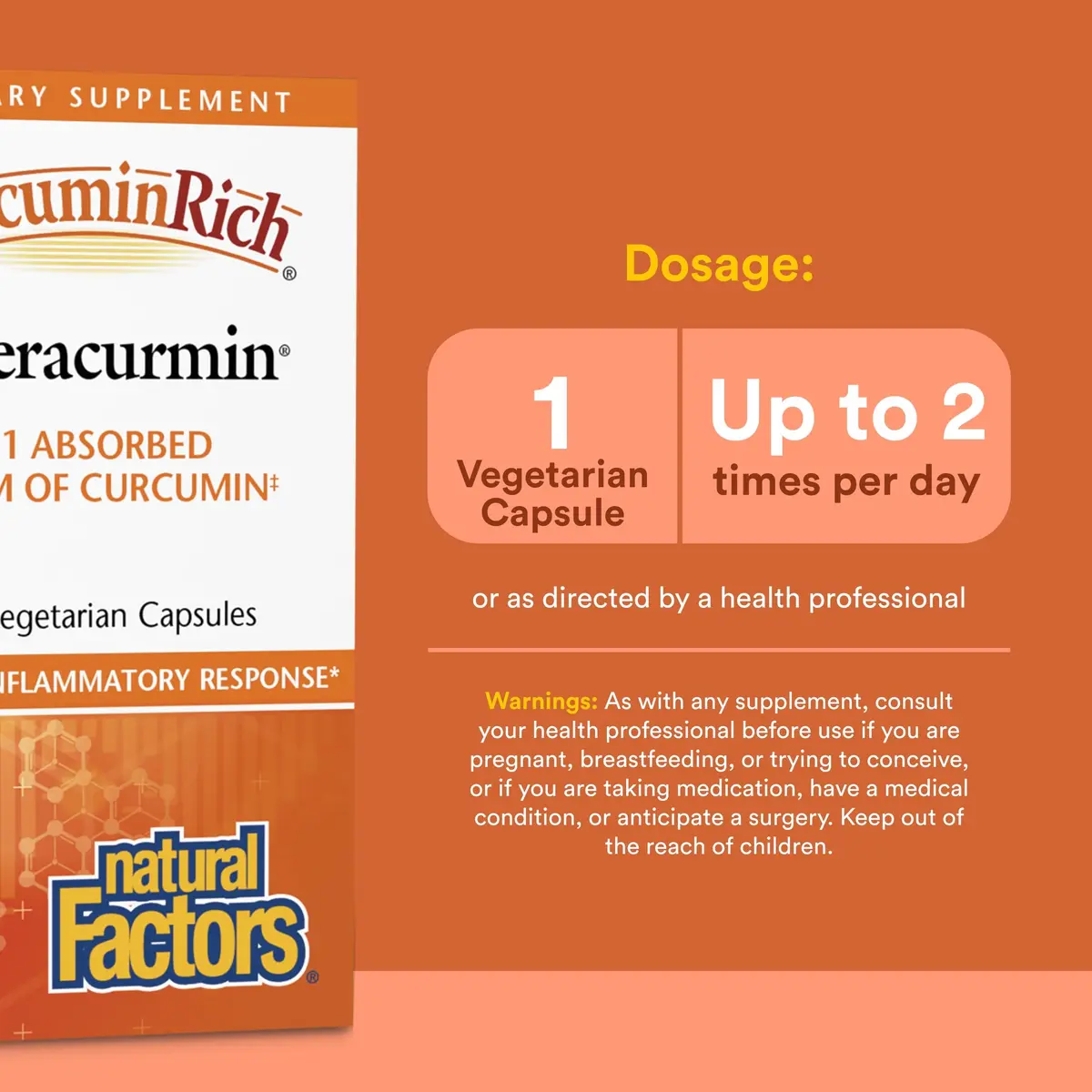 Natural Factors CurcuminRich Theracurmin 30 mg Turmeric Curcumin Capsules 60 Count | Supports Inflammation Response & Antioxidant Health - view 3