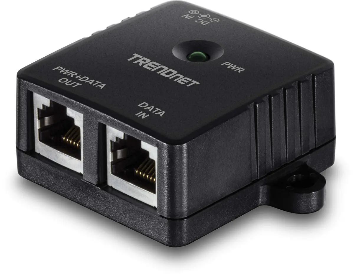 TRENDnet Gigabit Power Over Ethernet Injector, TPE-113GI | 100m PoE, 15.4W Power, Gigabit Ethernet, Wall-Mountable - main product image