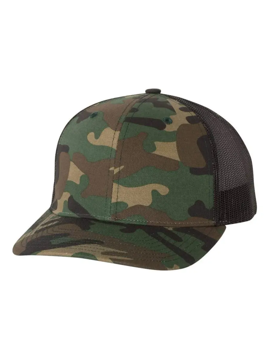 Richardson Unisex Camo/Black Trucker Baseball Cap - One Size - main product image