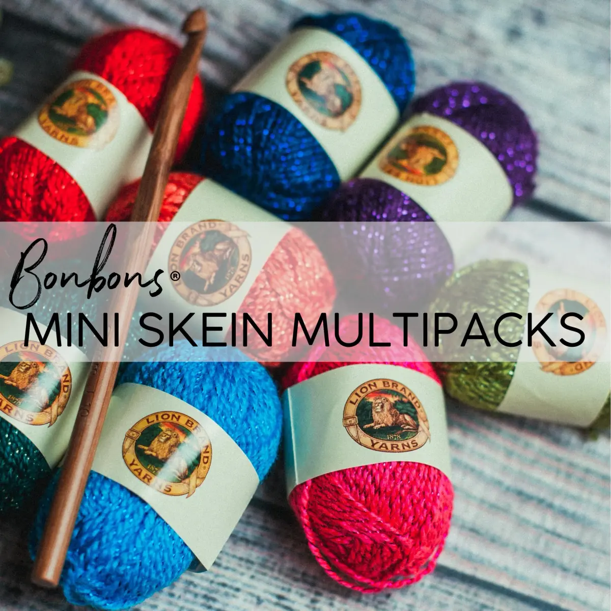 Lion Brand Yarn BonBons Yarn Pack Party | 8 Mini Skeins, 26m (28yd) Each | Assorted Colors for Amigurumi & Crafts - view 3