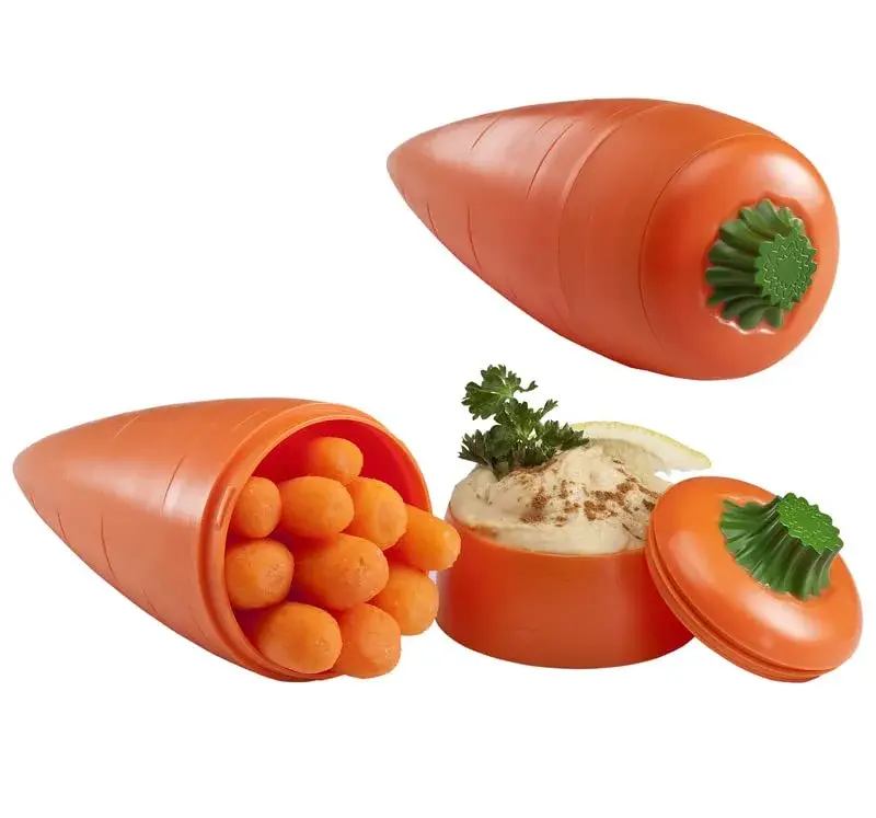 Hutzler Snack Attack Carrot and Dip to-Go Container | Portable 2-Compartment Snack Holder - view 4