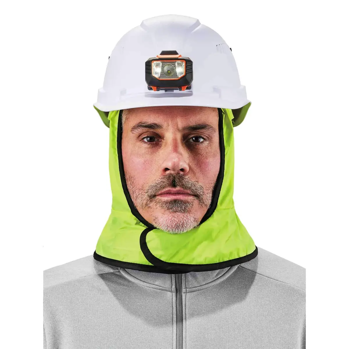 Ergodyne Unisex 2-Layer Thermal Hard Hat Liner Lime | Water-Resistant, Fleece-Lined Winter Safety Accessory - view 8