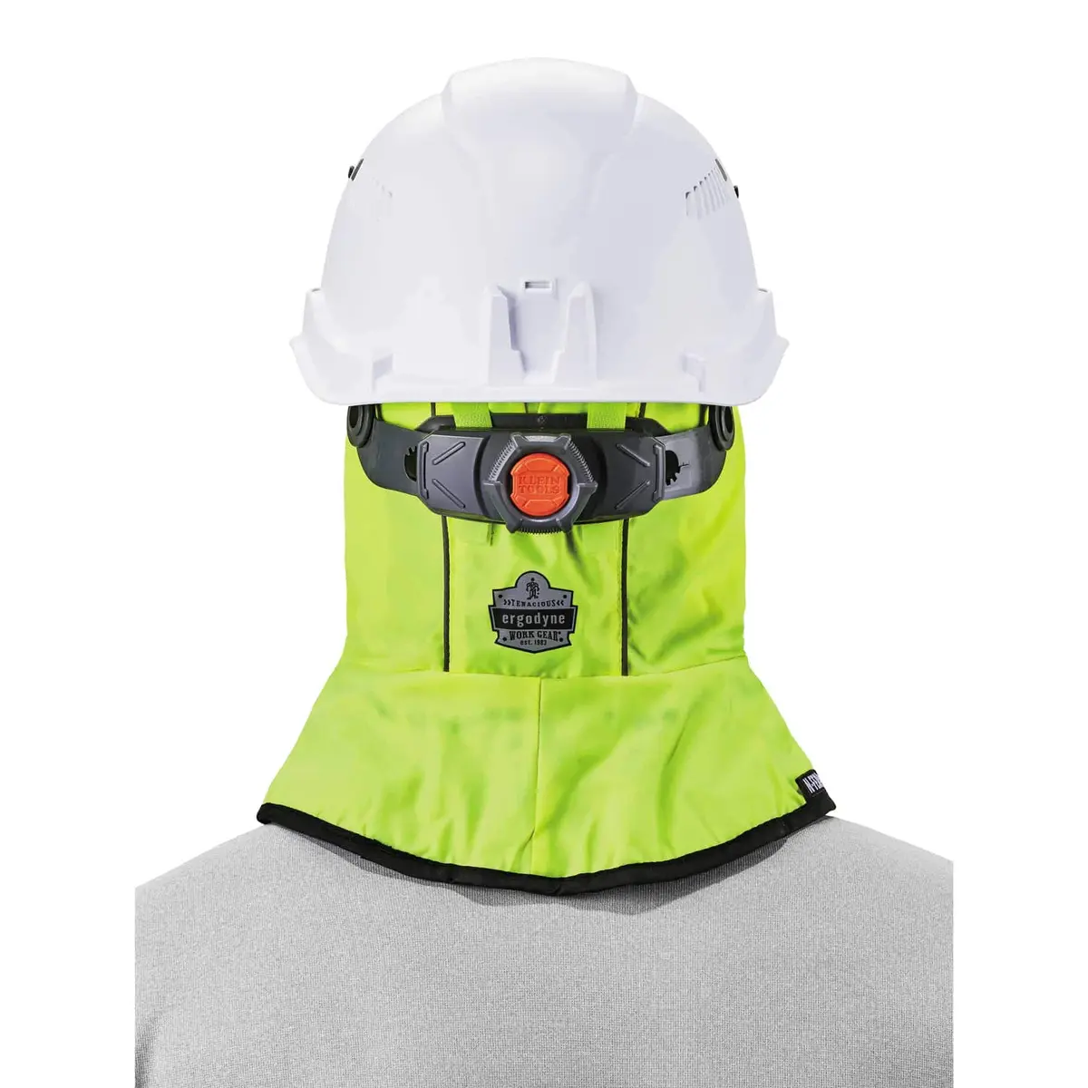 Ergodyne Unisex 2-Layer Thermal Hard Hat Liner Lime | Water-Resistant, Fleece-Lined Winter Safety Accessory - view 9