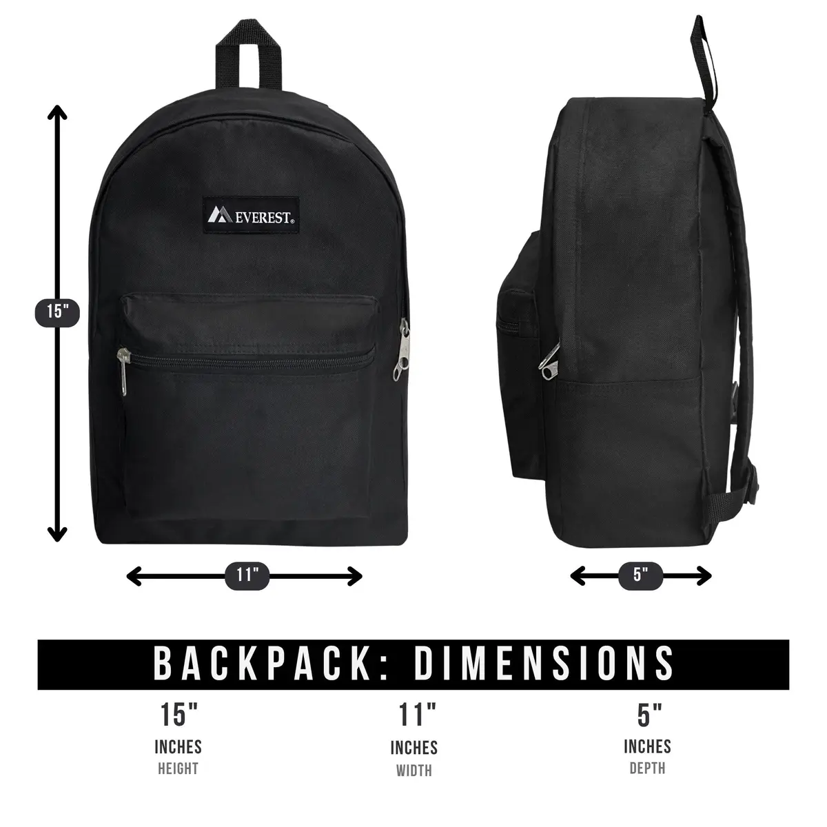 EVEREST Basic Backpack 13.9 L (0.4 kg) | Lightweight Daypack for School, Travel, and Work - view 3