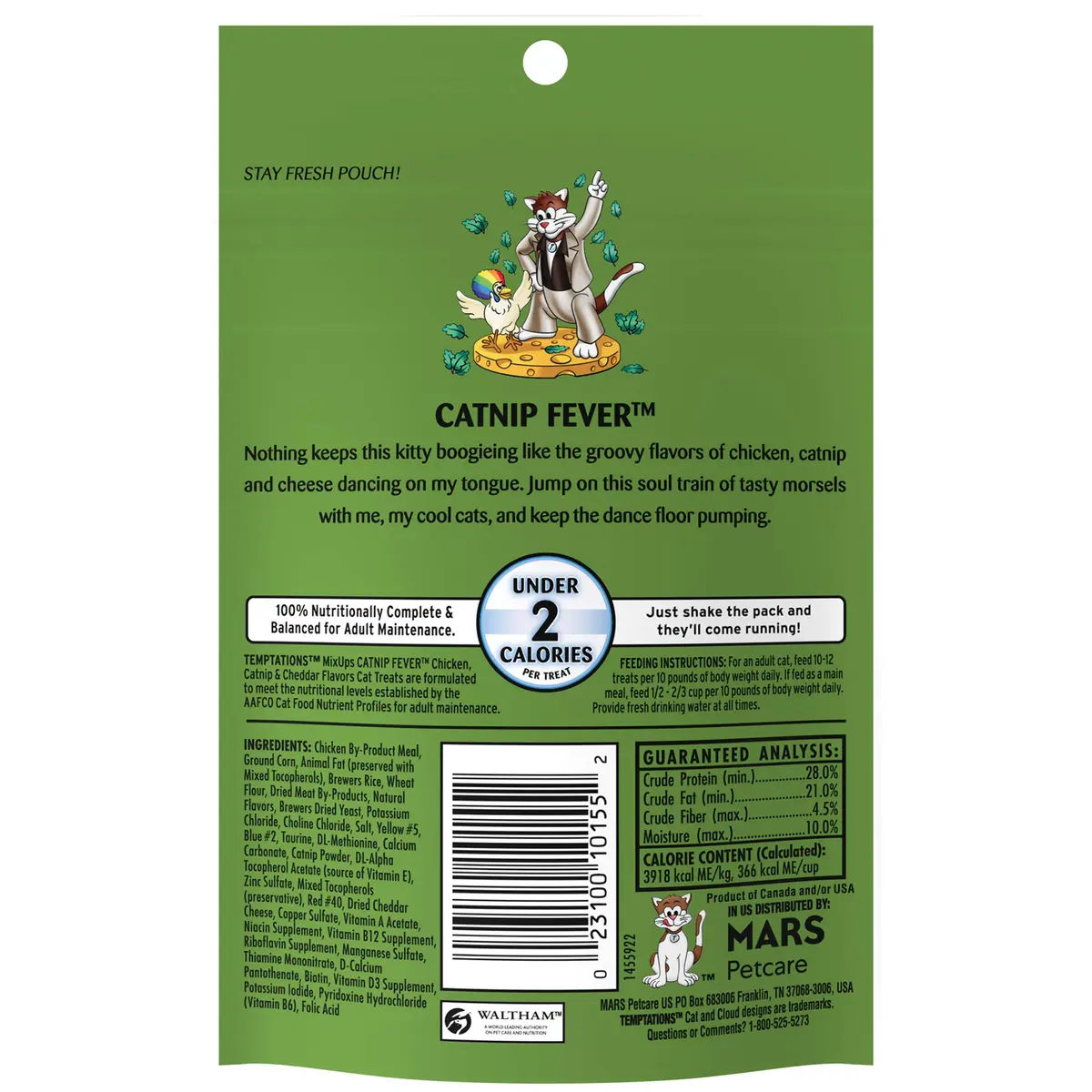Temptations MixUps Catnip Fever Cat Treats 3 oz (85g) Pouch | 12-Pack for Adult Cats - view 2