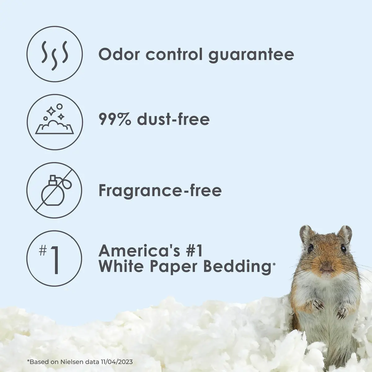 Kaytee Clean & Cozy Paper Bedding for Small Animals, White, 49.2 Liters | Odor Control & Absorbency - view 3