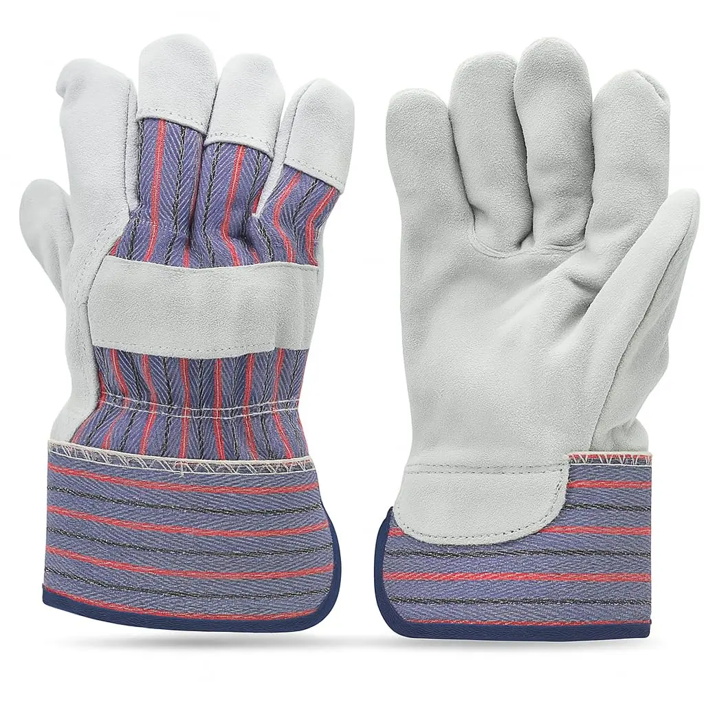 G & F Products Leather Palm Work Gloves 60-Pair | Heavy-Duty & Durable, Safety Cuff, Grey - main product image