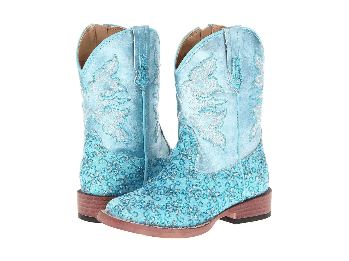 ROPER Baby Girl's Bling & Glitter Boots 8 Toddler M | Stylish Glitter & Checkerboard Faux Leather - main product image