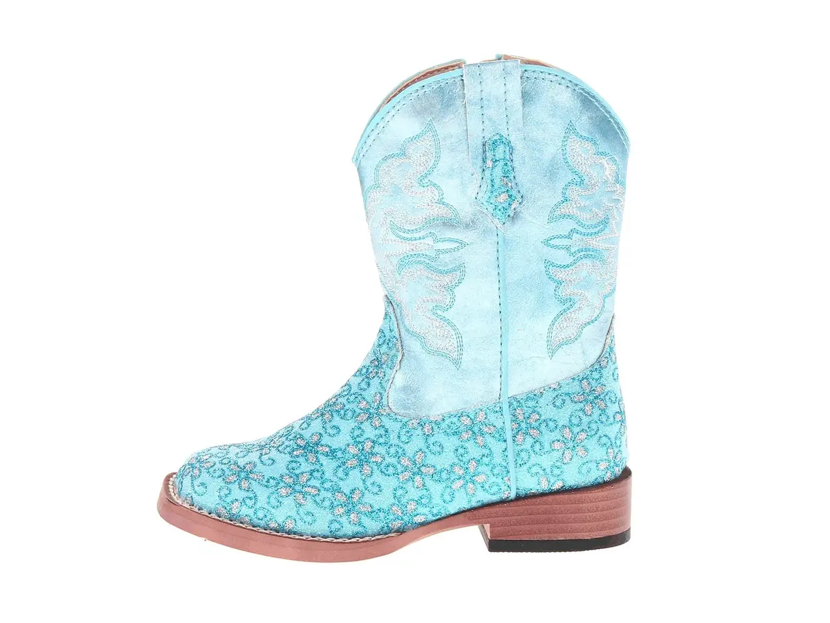 ROPER Baby Girl's Bling & Glitter Boots 8 Toddler M | Stylish Glitter & Checkerboard Faux Leather - view 6
