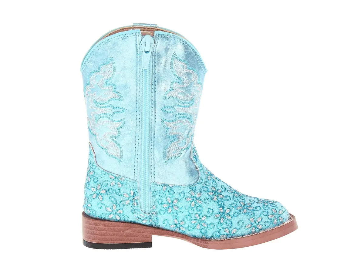 ROPER Baby Girl's Bling & Glitter Boots 8 Toddler M | Stylish Glitter & Checkerboard Faux Leather - view 8