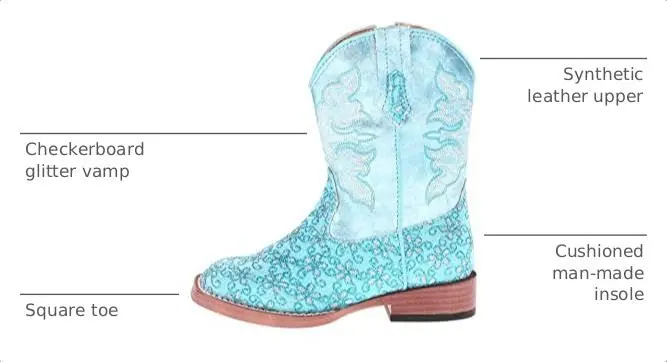 ROPER Baby Girl's Bling & Glitter Boots 8 Toddler M | Stylish Glitter & Checkerboard Faux Leather - view 4