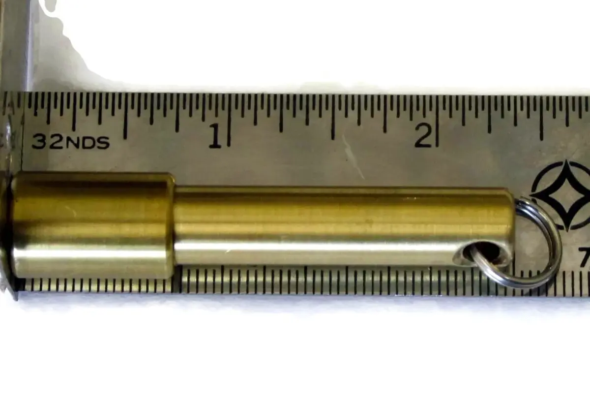 Highlandhawker Rare Earth N52 Neodymium Keychain Magnet 10 lb Pull Strength | Brass Casing, 0.75" x 2.5" (1.9cm x 6.35cm) - view 3
