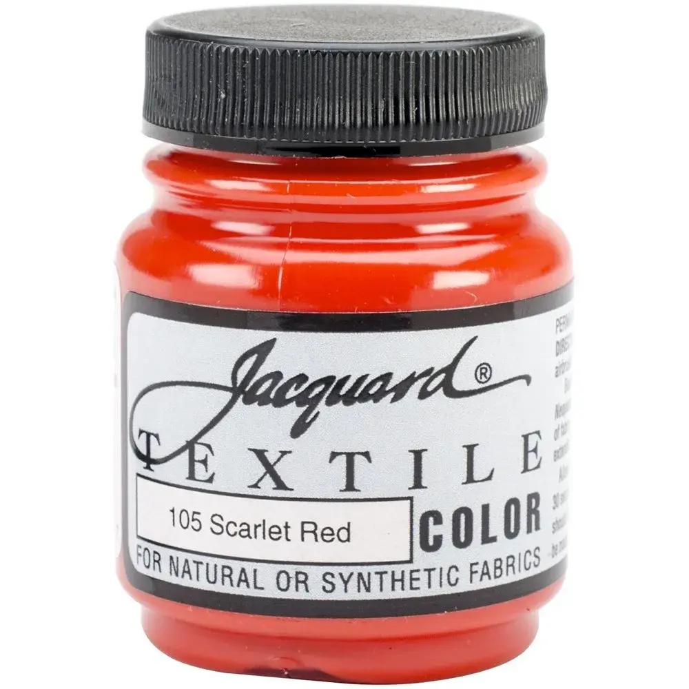 Jacquard Textile Color Fabric Paint Scarlet Red 66ml (2.25 Fl Oz) | Permanent Acrylic Paint for Clothes & Furniture - main product image