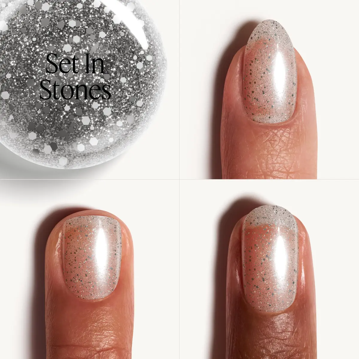 essie Silver Glitter Nail Polish 0.46 fl oz | Vegan, Flawless, Trendy - view 3
