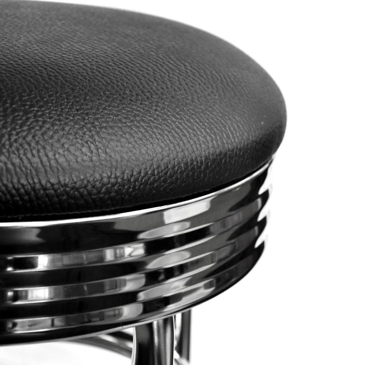 TRINITY Heavy Duty 30 Inch Backless Swivel Bar Stool, Black Seat | 300 lb Capacity, Fully Assembled - view 5