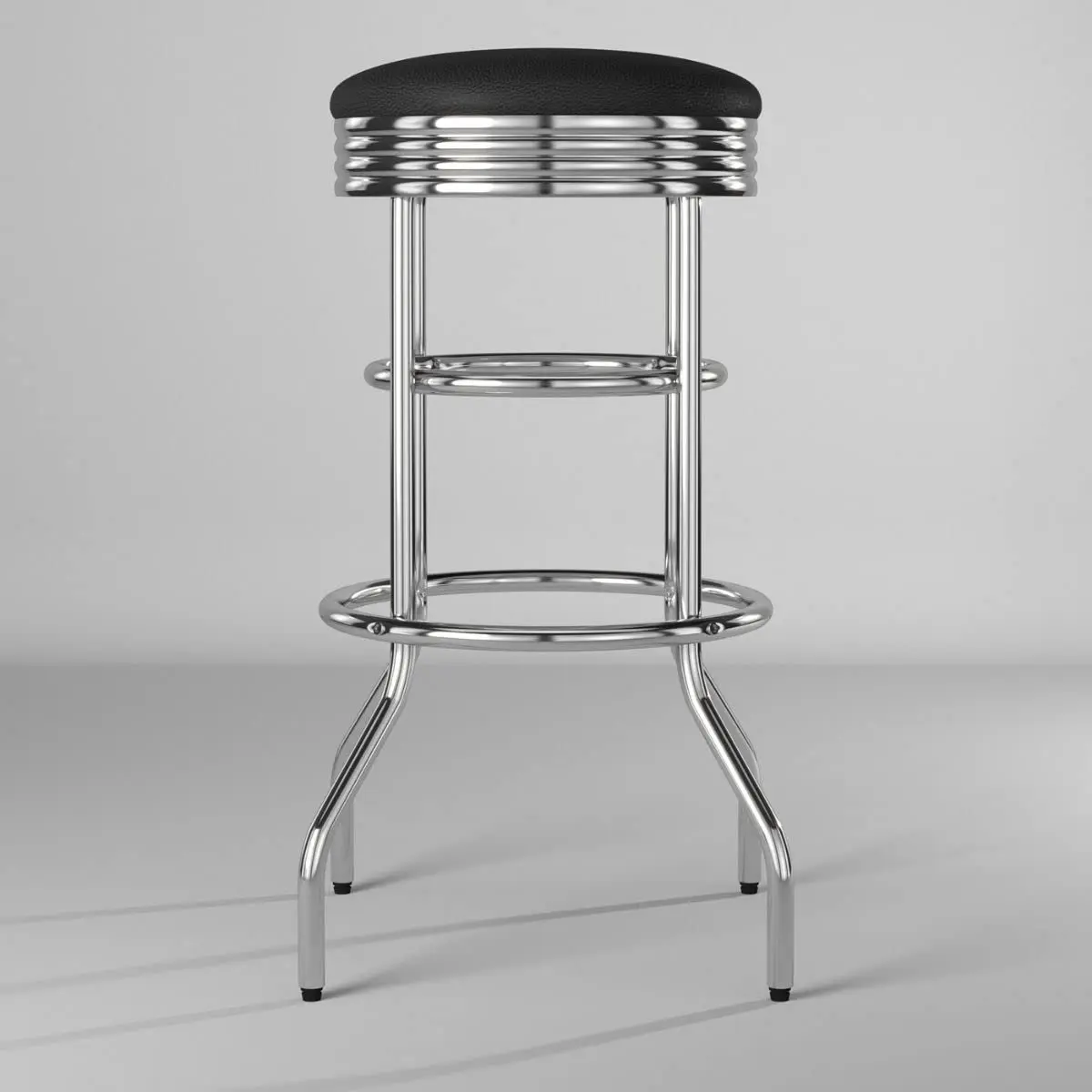 TRINITY Heavy Duty 30 Inch Backless Swivel Bar Stool, Black Seat | 300 lb Capacity, Fully Assembled - view 7