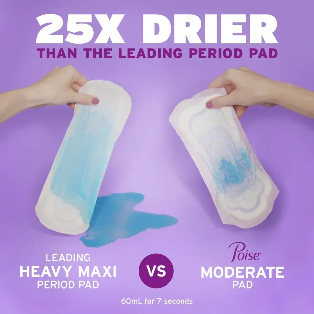 Poise Incontinence Pads for Women, 5 Drop Maximum Absorbency, 48 Count | Dermatologist Tested for Bladder Leak Protection - view 3