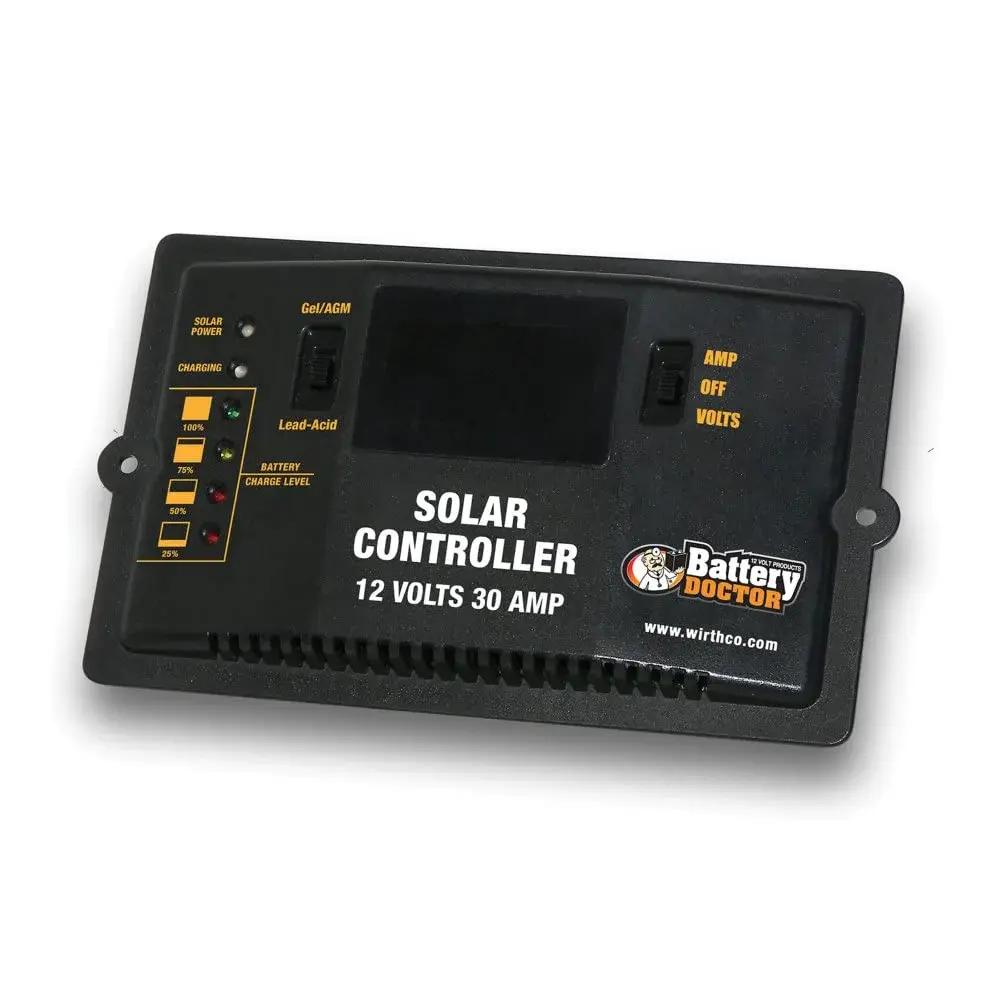 WirthCo Battery Doctor 23125 Digital Solar Controller 12 Volt 30 Amp | Charges & Maintains 12V Batteries - main product image