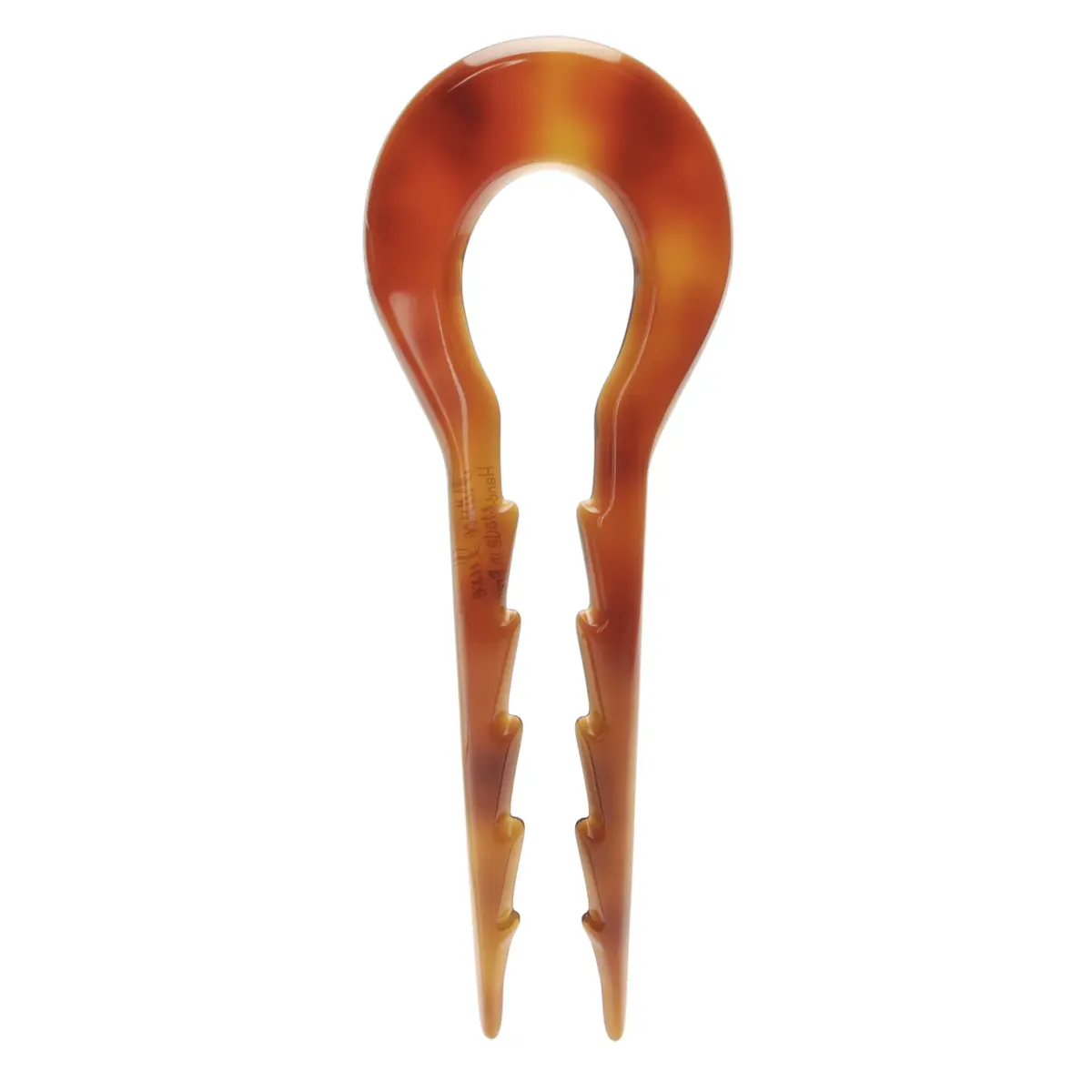 France Luxe Notched Chignon Pin Tortoise | Handmade Cellulose Acetate Hair Pin for Women & Girls - main product image