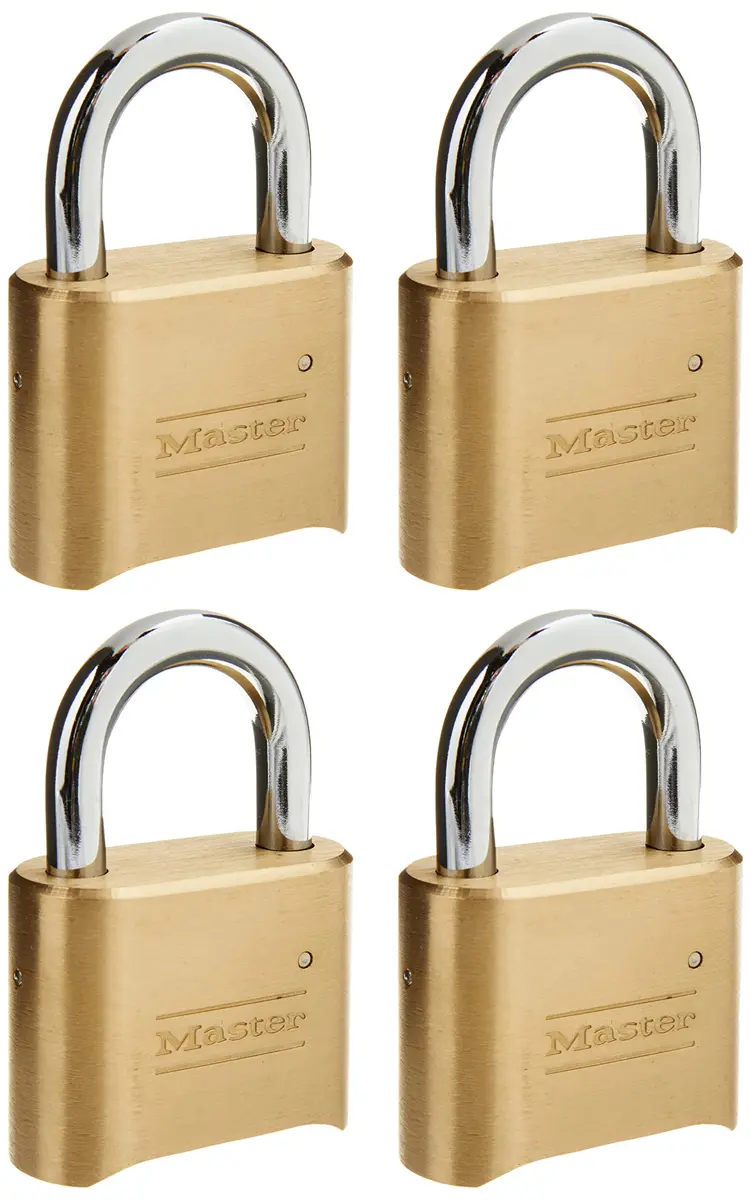 Master Lock 175D Resettable Combination Padlock 4-Pack | Solid Brass Case & Hardened Steel Shackle - view 3