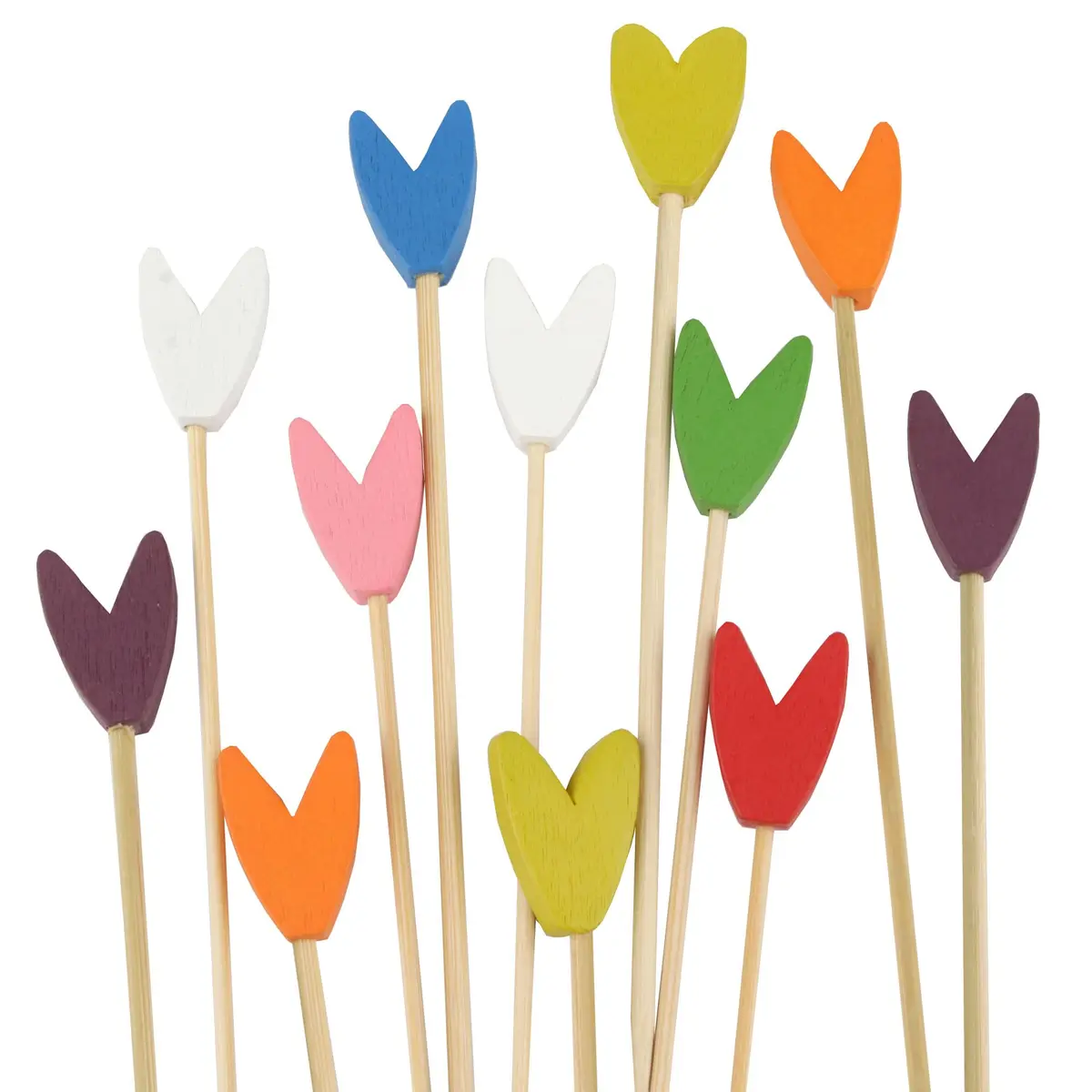 BambooMN Premium 5.9" Decorative Tulip End Cocktail Picks for Events & Parties - main product image