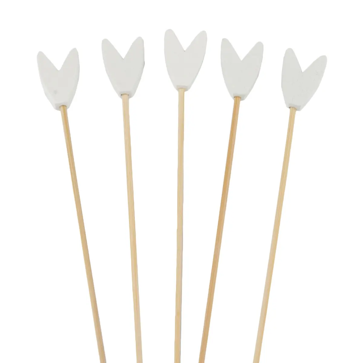 BambooMN Premium 5.9" White Tulip Cocktail Picks for Events | Eco-Friendly, Elegant, Disposable (70-120 chars) - main product image