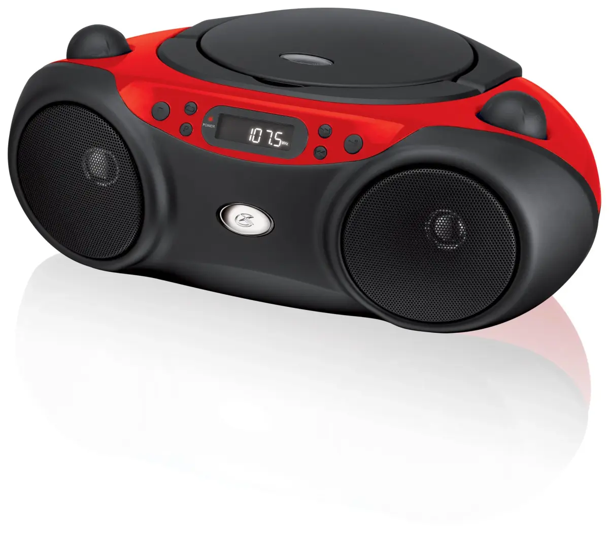 GPX Portable CD Boombox with AM/FM Radio, Stereo Speakers & Headphone Jack, Red/Black | Top-Loading CD Player, AM/FM Radio, Stereo Speakers, AC or Battery Power - view 4