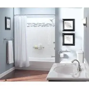 Moen Chrome Bathroom Safety 16-Inch Curved Shower Grab Bar with Shelf | Supports up to 250 lbs - view 3