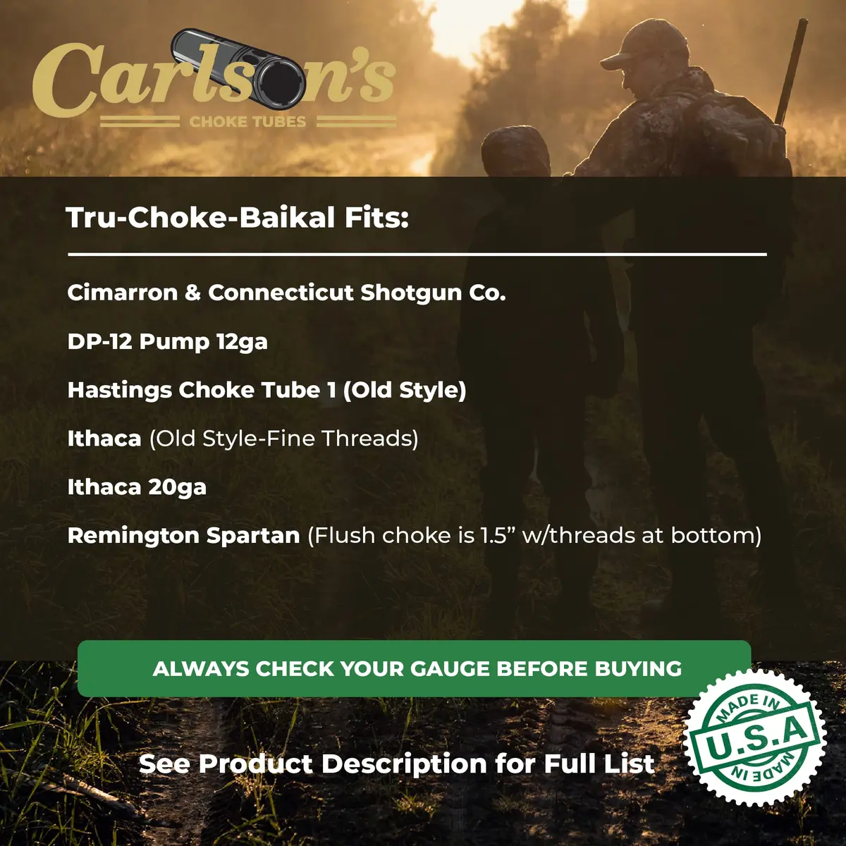 Carlson's Choke Tubes 12 Gauge Skeet 0.725 Diameter | Made in USA for Sporting Clays - view 2