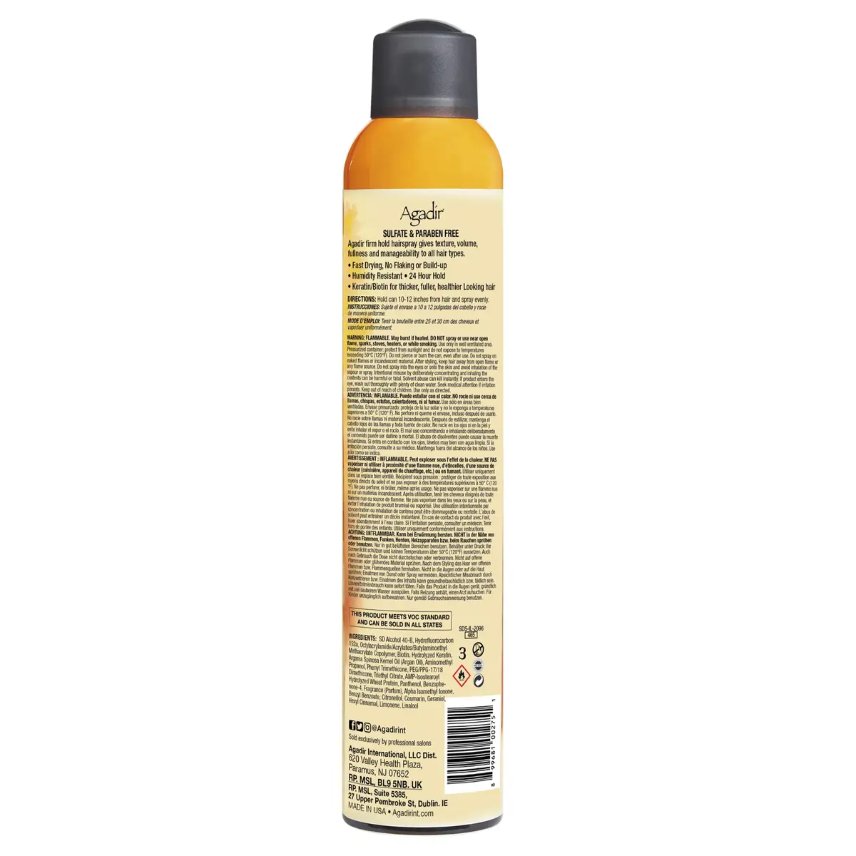 Agadir Volumizing Firm Hold Hair Spray 310.53ml (10.5 oz) | Humidity Resistant - view 2