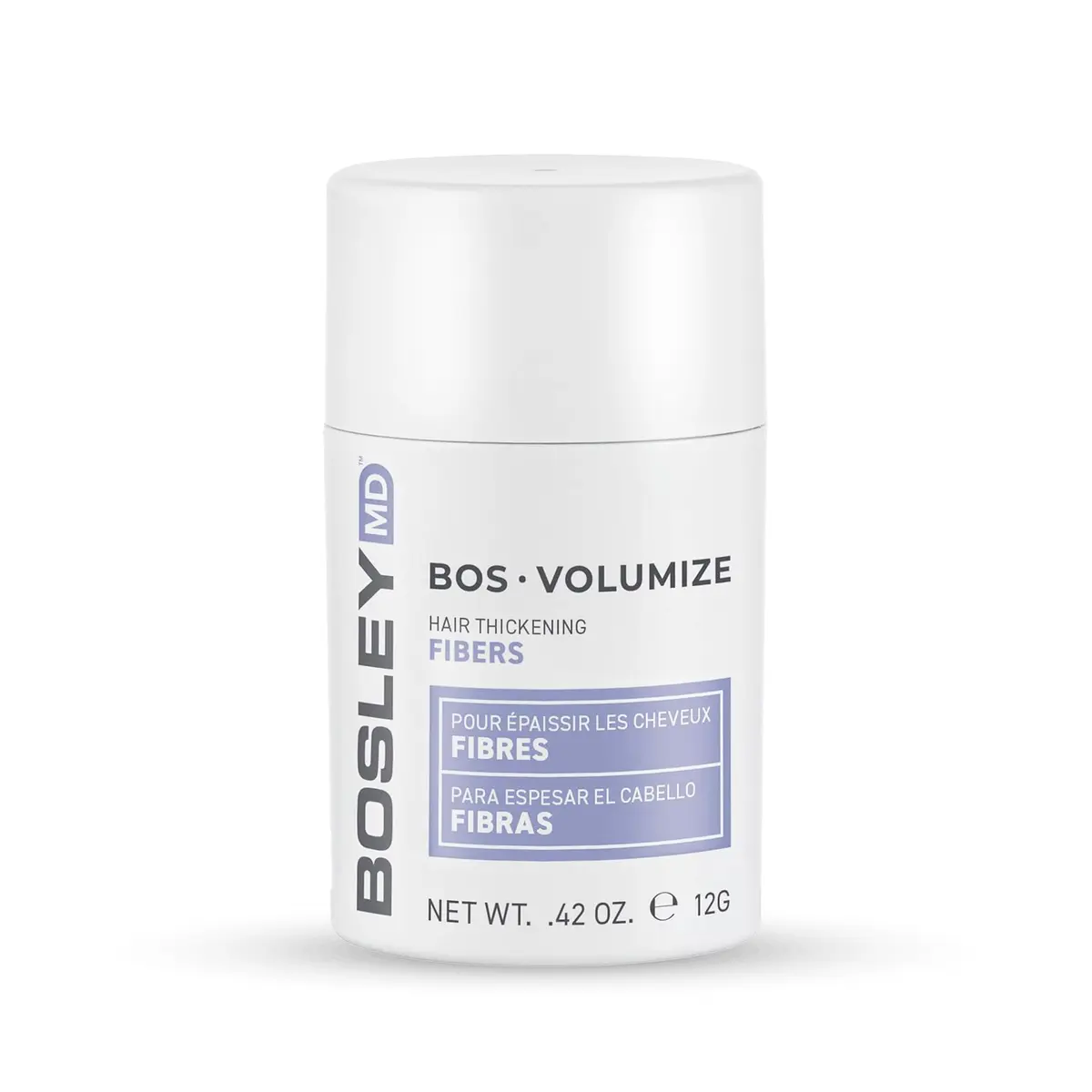 BosleyMD BOSVolumize Hair Thickening Fibers – Natural Keratin Hair Building Formula for Thinning Hair & Bald Spots – Instant Fuller, Thicker Look – Wind & Sweat Resistant – Black, 0.42 oz | Supports Thinning Hair & Bald Spots - main product image