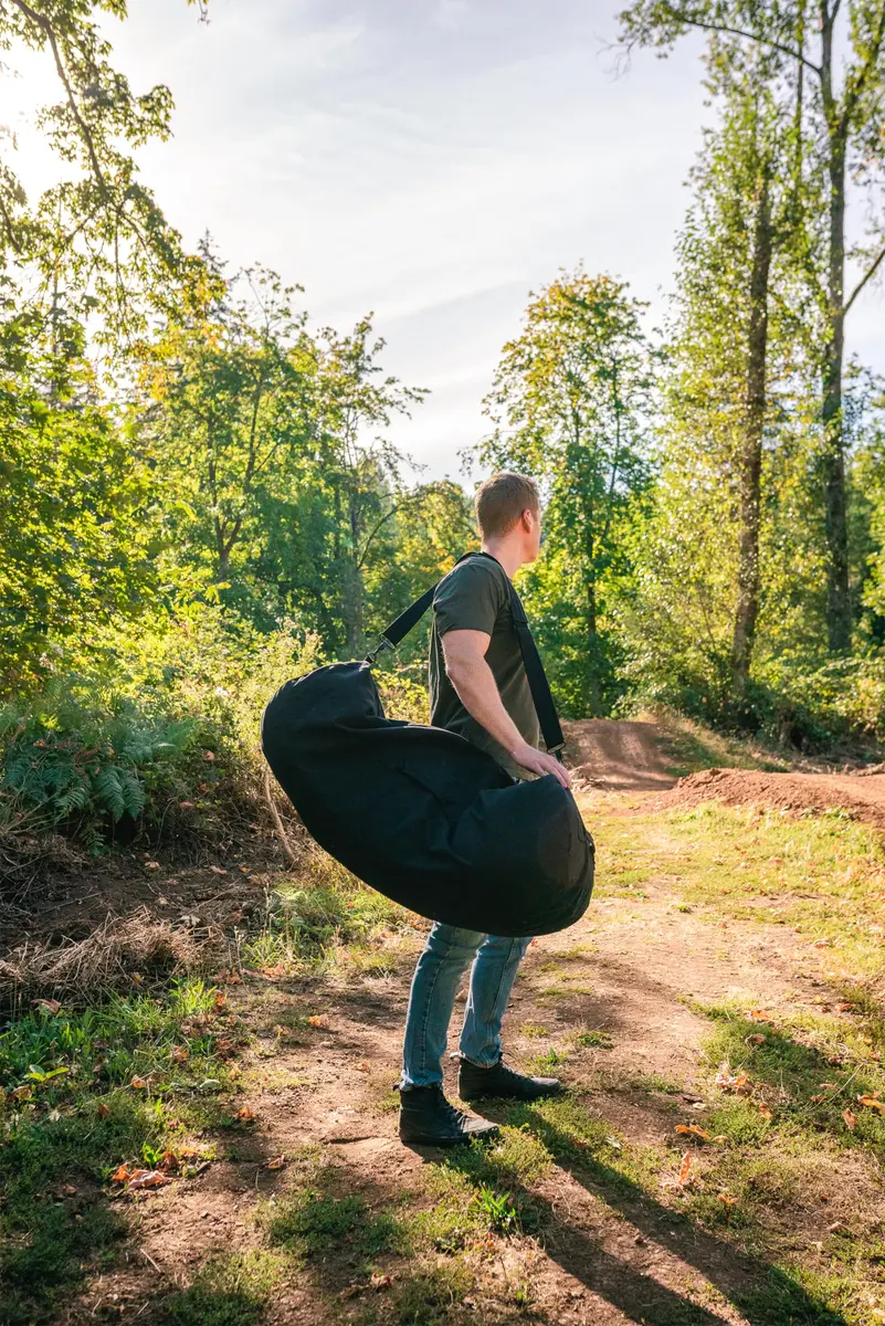 Stansport Zippered Canvas Deluxe Duffel Bag - Black (1233) | Heavy Duty 22 oz. Cotton Canvas for Active Travel - view 6