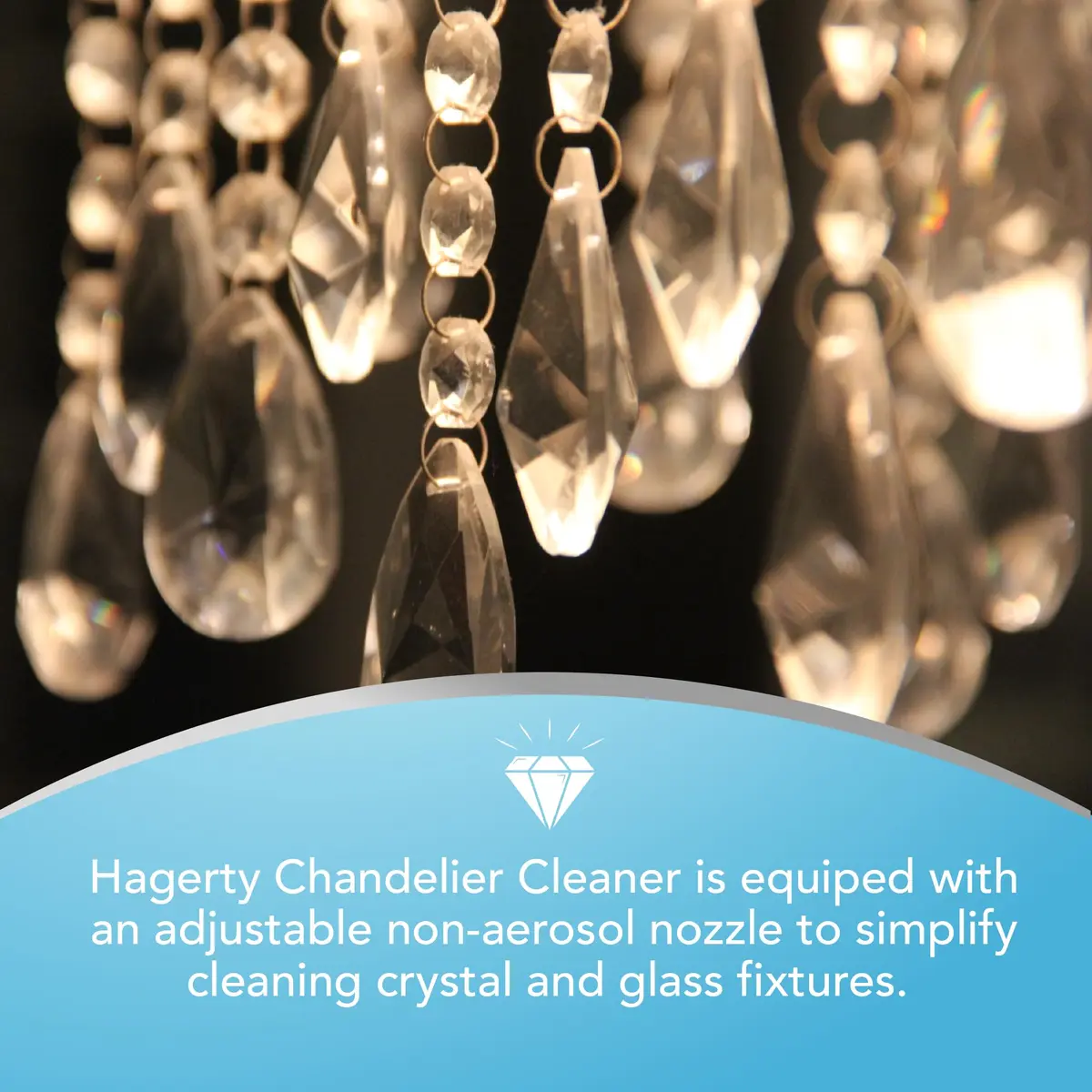 Hagerty Chandelier Cleaner - Spray On Crystal & Glass Fixture Cleaner, 32 Fl Oz | Drip & Dry Formula, Reach Up to 25 Feet - view 5