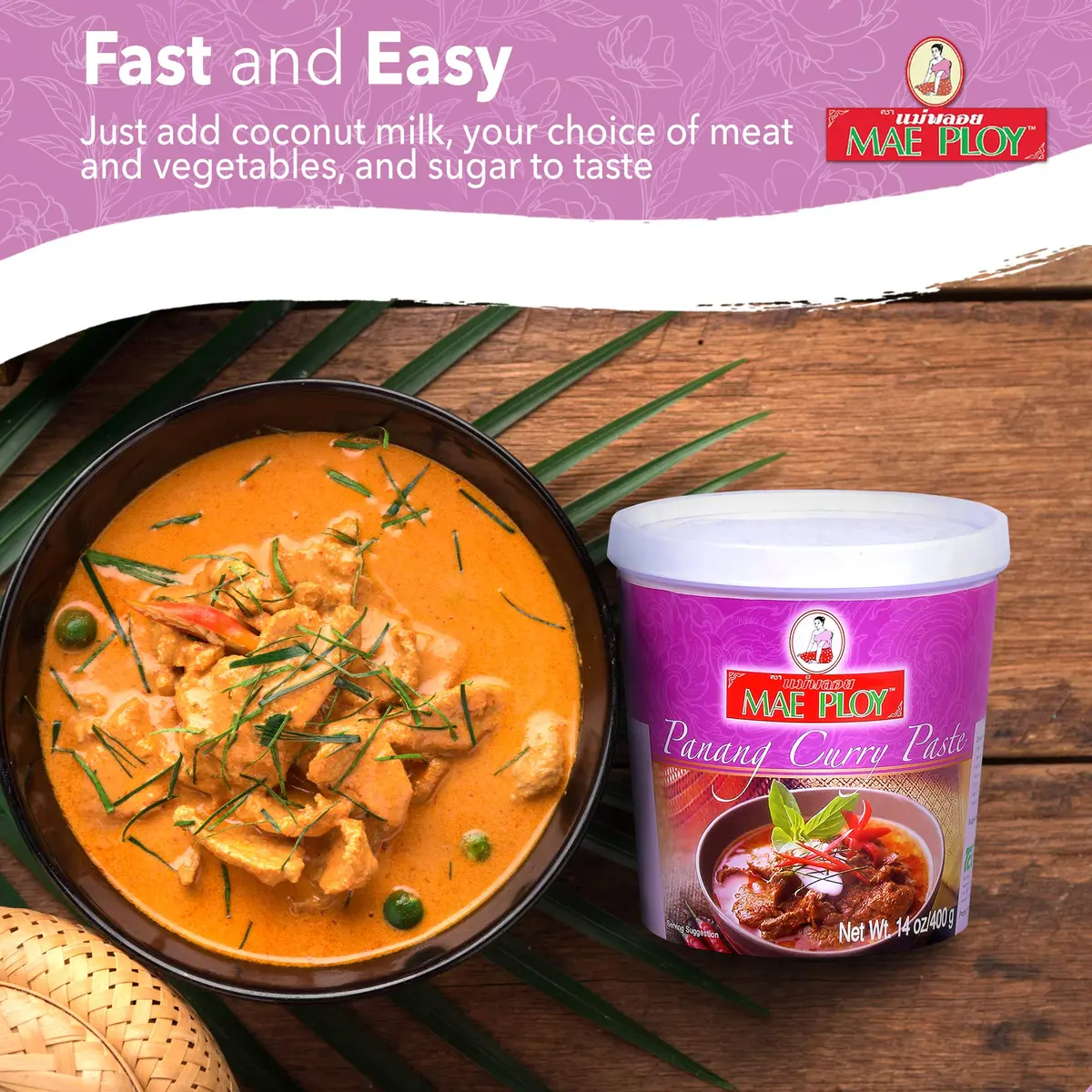 Mae Ploy Panang Curry Paste 14 oz (397 g) | Authentic Thai Flavor for Curries & Soups - view 4