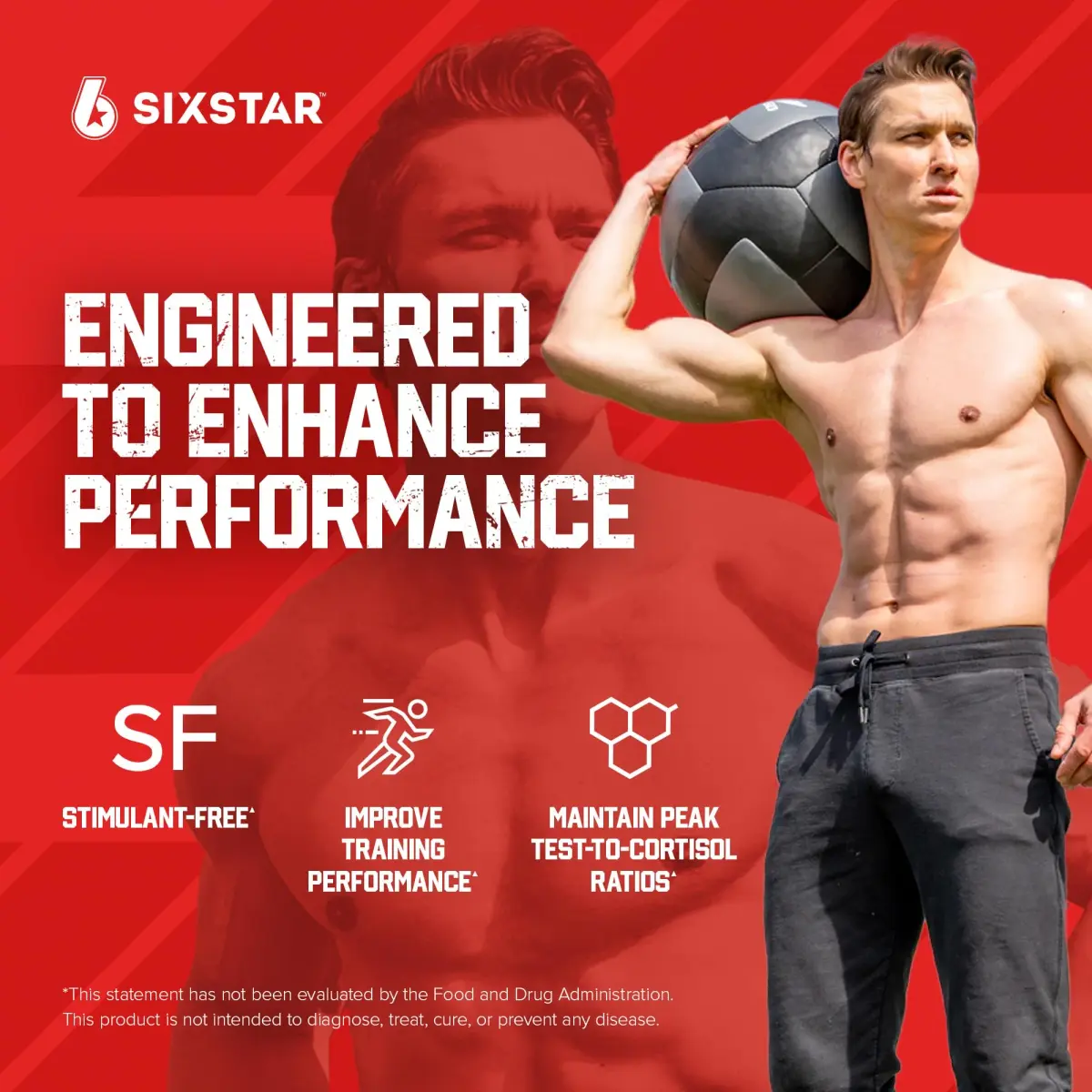 Six Star Testosterone Booster for Men with Rhodiola Extract and Boron Citrate 60 Count (Pack of 1) | Boosts Active Test Levels - view 2