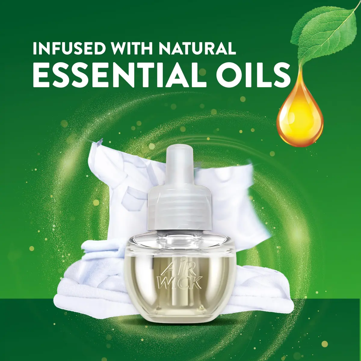 Air Wick Plug In Scented Oil Refill Fresh Linen 2x0.7 Fl Oz (1.4 Fl Oz Total) | Long-Lasting Fragrance with Essential Oils - view 4