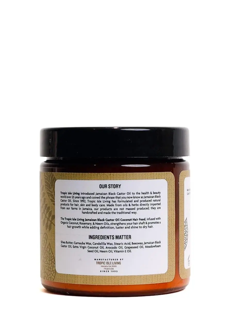 Tropic Isle Living Jamaican Black Castor Oil Coconut Hair Food 4 oz | Seals, Softens, Defines & Promotes Hair Growth - view 7