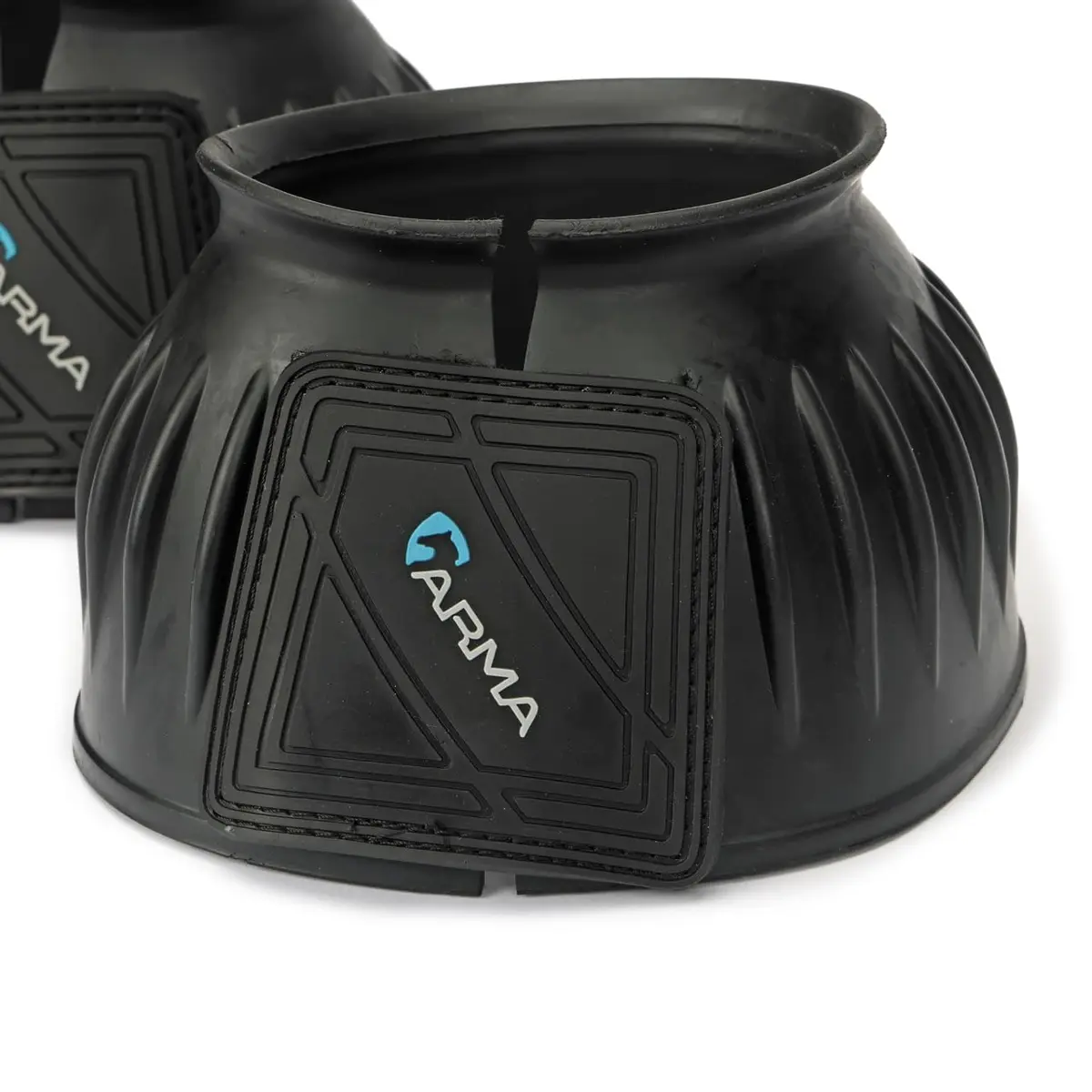 Shires Equine Horse Arma Overreach Bell Boots | Heavy-Duty Shock Absorbing Rubber (Full Size, Black) - view 2