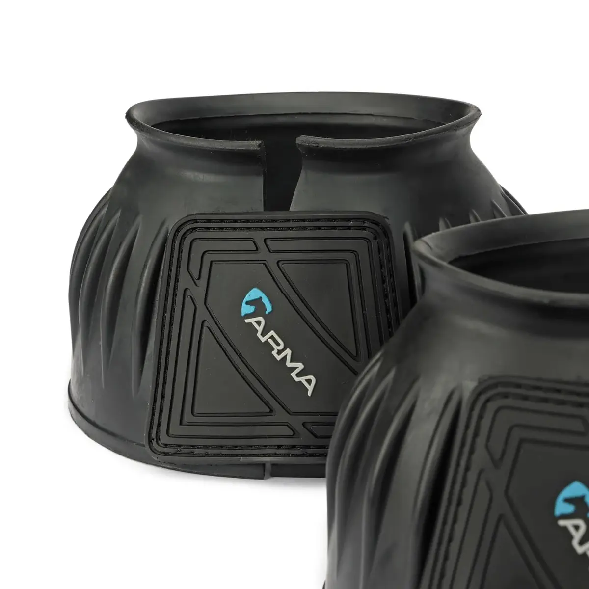 Shires Equine Horse Arma Overreach Bell Boots | Heavy-Duty Shock Absorbing Rubber (Full Size, Black) - view 3
