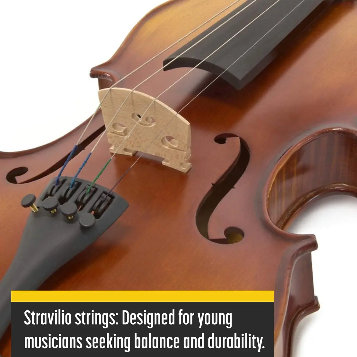Stravilio Bronze Violin Strings Full Set (G-D-A-E) - Violin String with Ball Ends, Compatible with Violin Sizes 1/2 and 1/4, Perfect for Kids | Warm, Durable & Easy to Install - view 5
