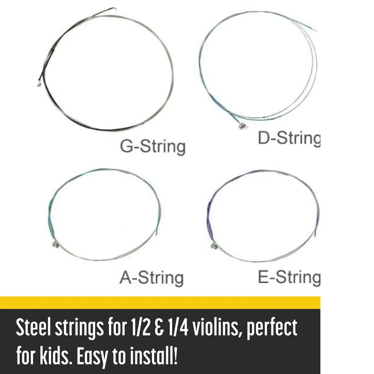 Stravilio Bronze Violin Strings Full Set (G-D-A-E) - Violin String with Ball Ends, Compatible with Violin Sizes 1/2 and 1/4, Perfect for Kids | Warm, Durable & Easy to Install - view 2