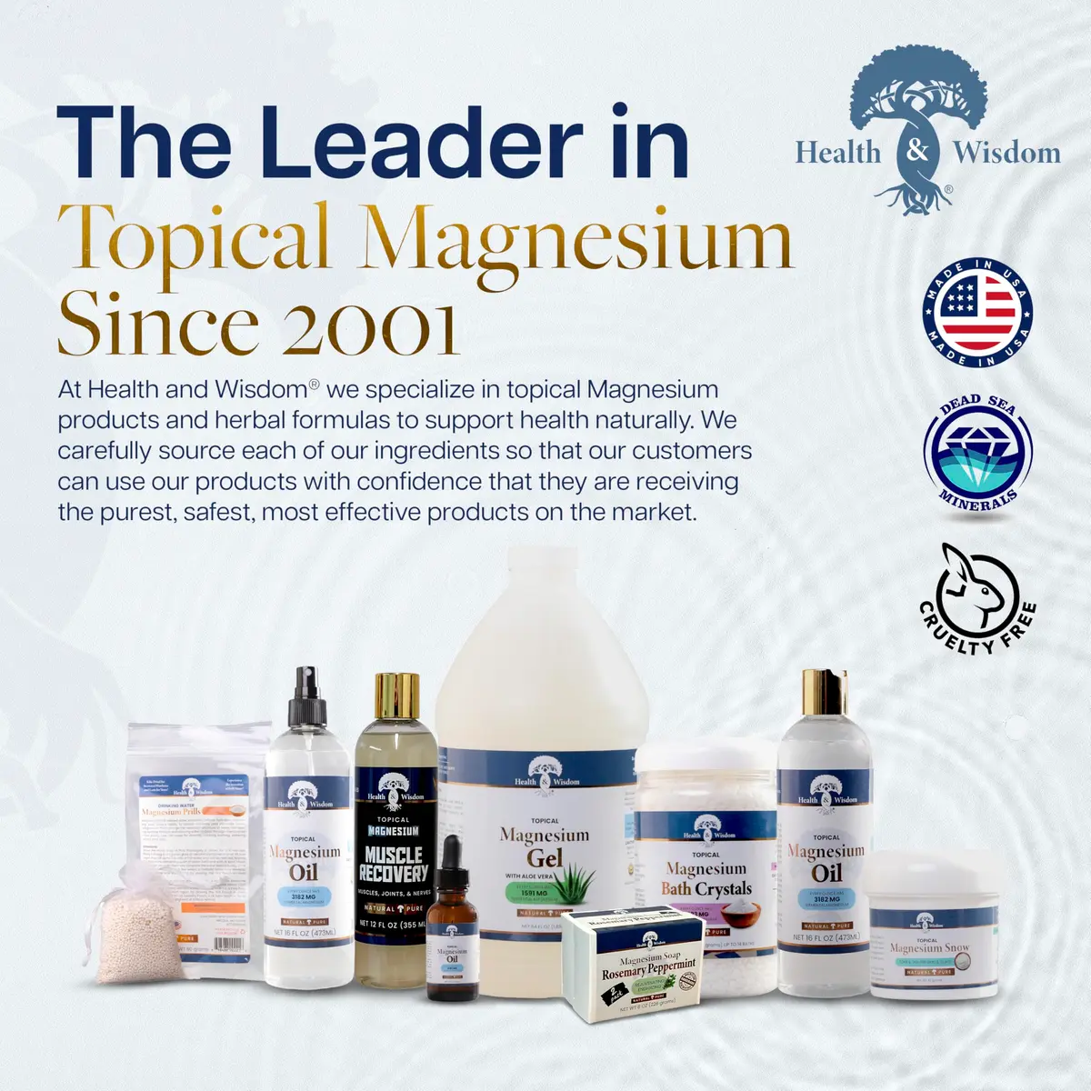 Health & Wisdom Magnesium Oil with Aloe Vera - 12 fl oz | Natural Muscle & Skin Moisturizer - view 6