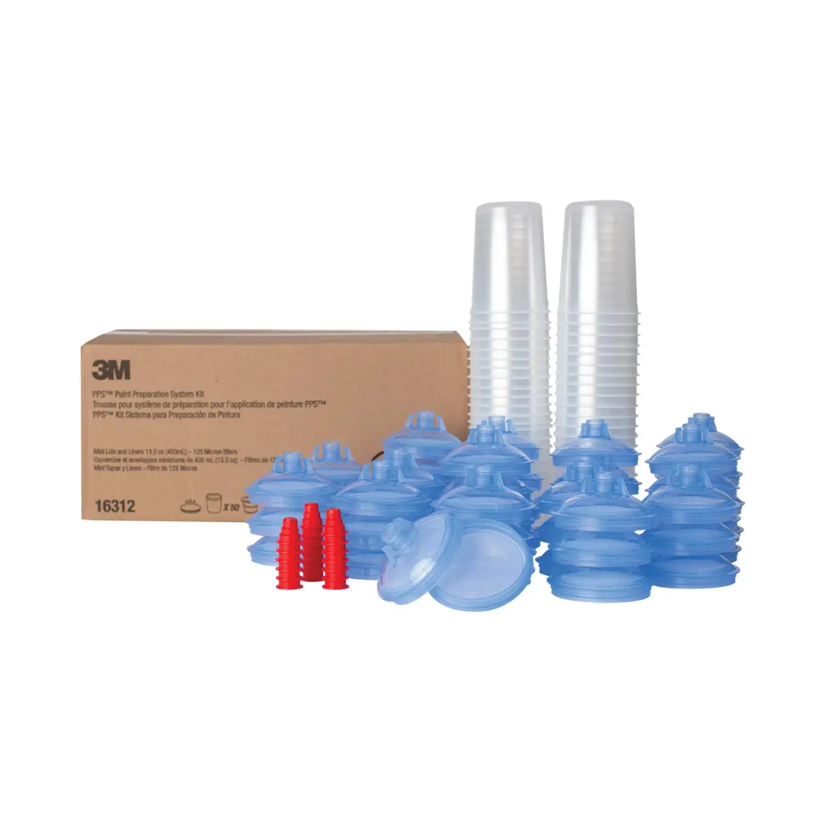 3M PPS Original Series Paint Spray Gun Cup Lids and Liners Kit, 16312 | Versatile, Less Waste, 13.5oz - main product image
