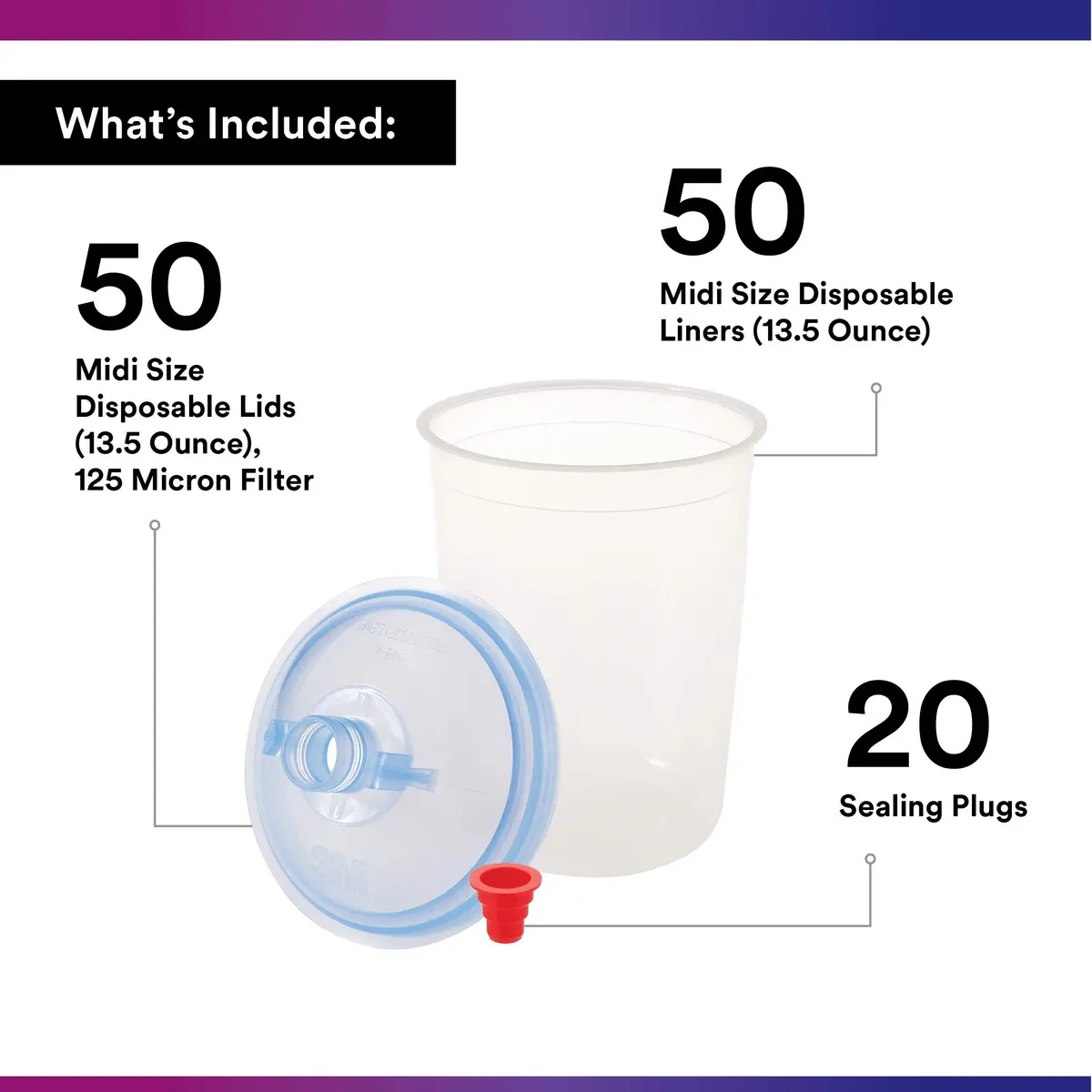 3M PPS Original Series Paint Spray Gun Cup Lids and Liners Kit, 16312 | Versatile, Less Waste, 13.5oz - view 2