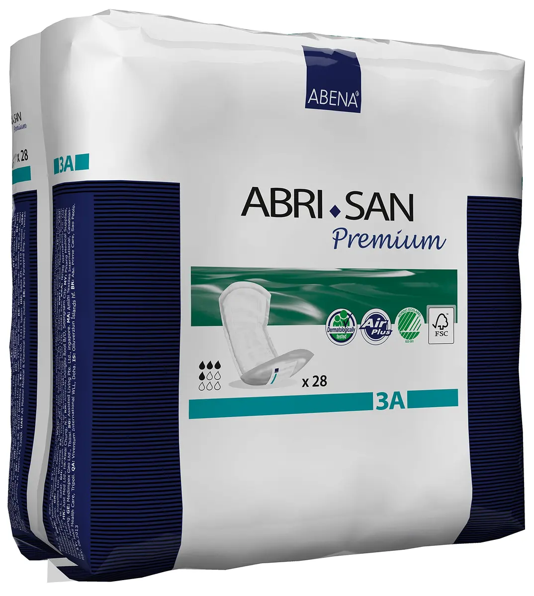Abena San Premium Incontinence Pads Size 3A | Light Absorbency, 28 Count, Breathable & Odor Control - main product image