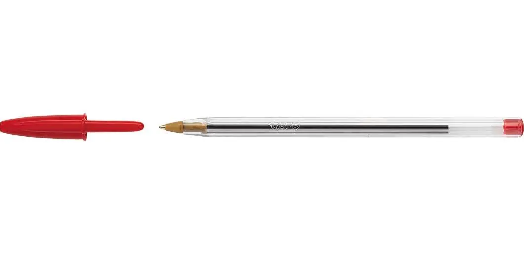 BIC Cristal Original Ballpoint Pens Medium Point 1.0 mm | Smooth, Smudge-Free Writing in Red (4 Pack) - main product image