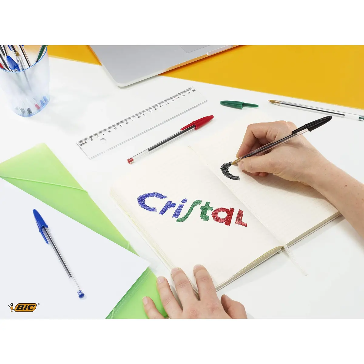 BIC Cristal Original Ballpoint Pens Medium Point 1.0 mm | Smooth, Smudge-Free Writing in Red (4 Pack) - view 2