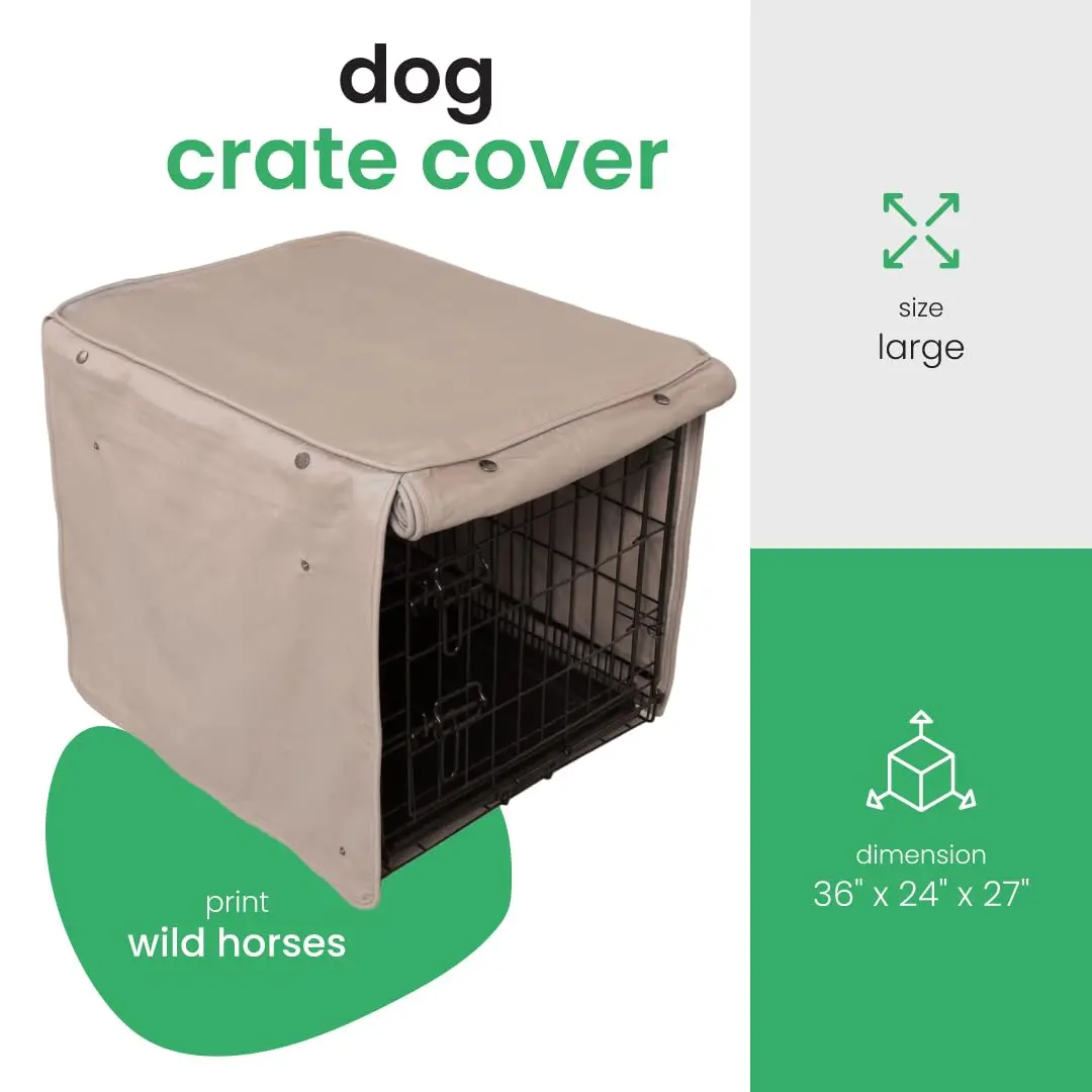Molly Mutt Dog Crate Cover 36"x24"x27" | Stylish, Breathable Cotton, Safe & Non-Toxic - view 2