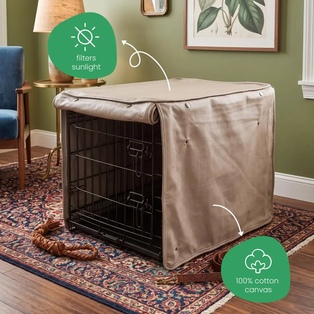 Molly Mutt Dog Crate Cover 36"x24"x27" | Stylish, Breathable Cotton, Safe & Non-Toxic - view 4